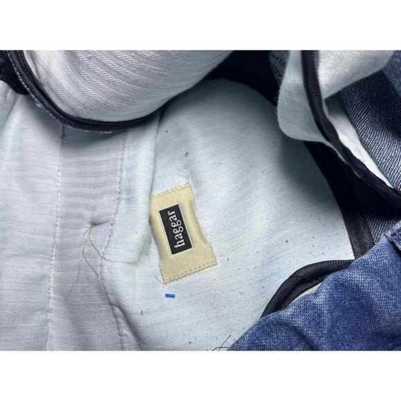 Haggar Work-to-Weekend Khaki Men's 42 x 30 Casual Pants Blue Cotton Denim Jeans - Picture 2 of 8